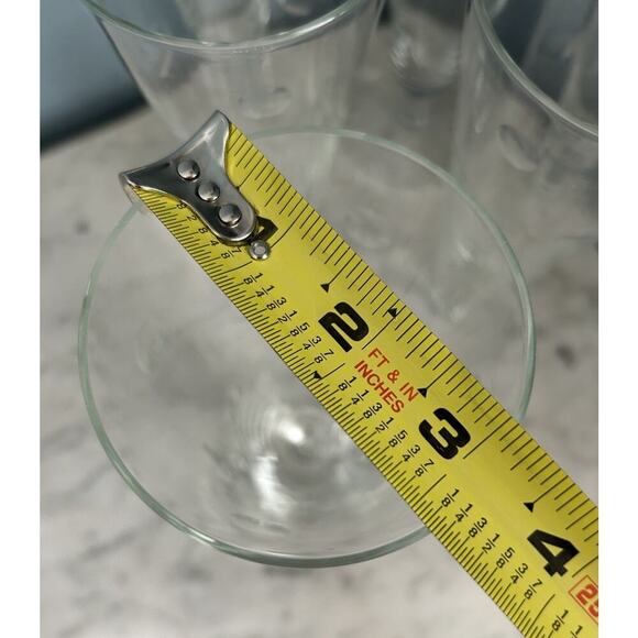 6 Hazel Arts Vintage Etched Polka Dot Champagne Glasses Pilsner Glass Coin - Picture 7 of 16